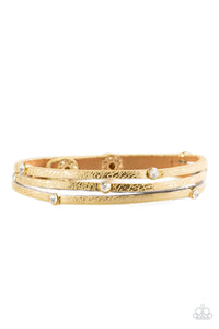 Drop A SHINE - Yellow Leather Bracelet Paparazzi