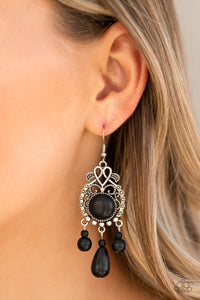 Paparazzi Accessories - Stone Bliss - Black Earrings