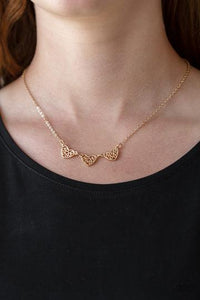 ANOTHER LOVE STORY - PAPARAZZI - GOLD FILIGREE HEART NECKLACE