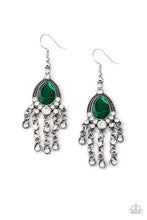 Load image into Gallery viewer, BLING BLISS - GREEN GEM WHITE RHINESTONE EARRINGS

