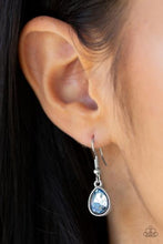 Load image into Gallery viewer, Classy Classicist - Blue Teardrop Silver Necklace Paparazzi
