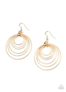 Elliptical Elegance - gold - Paparazzi earrings