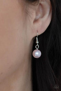 ENSCONCED IN ELEGANCE - PINK PEARL SILVER NECKLACE - PAPARAZZI