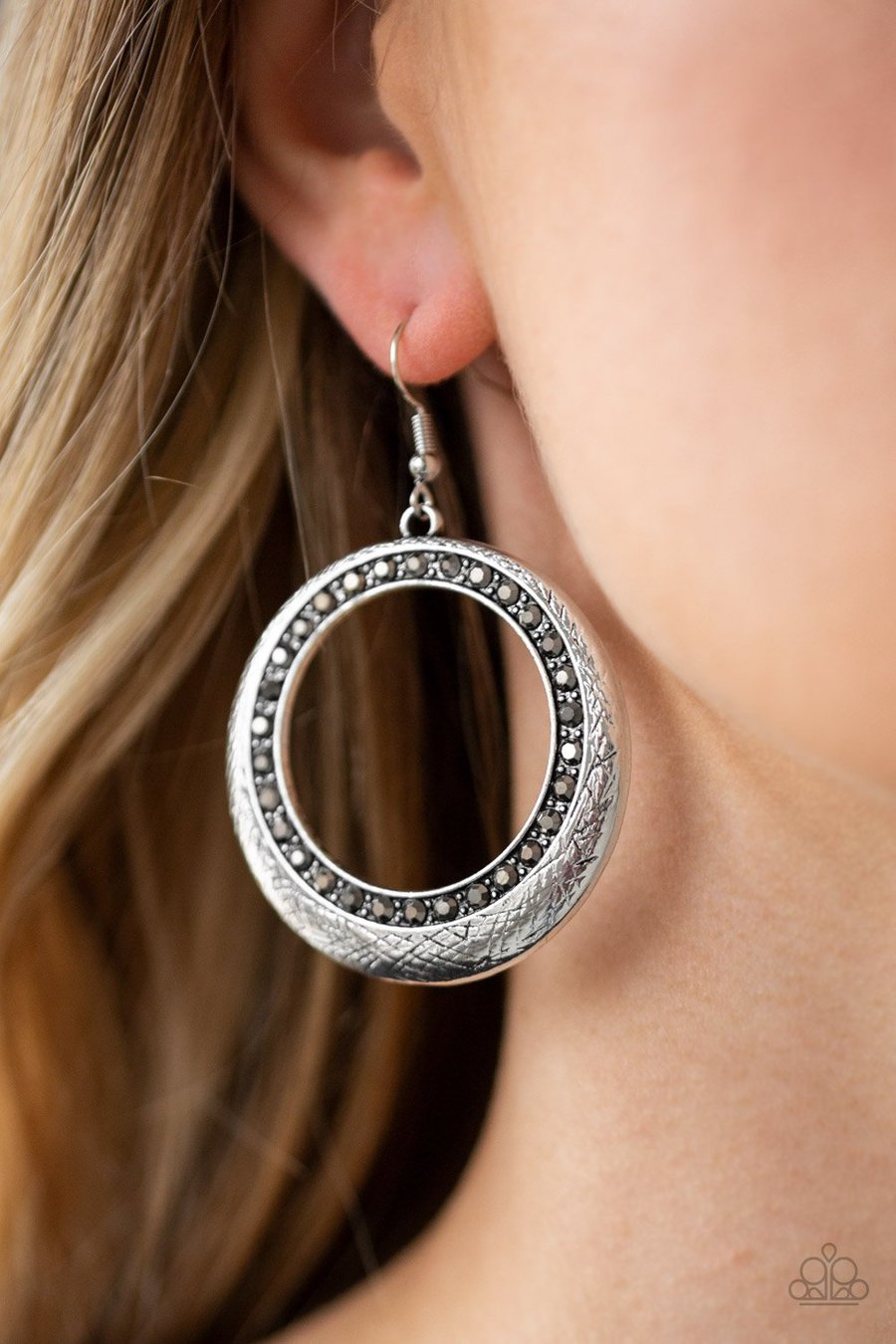 Go-Go Glow - silver - Paparazzi earrings