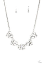 Load image into Gallery viewer, HEIRESS OF THEM ALL - WHITE RHINESTONE AND PEARL SILVER SHORT NECKLACE - PAPARAZZI EXCLUSIVE
