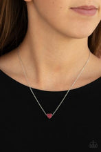 Load image into Gallery viewer, HIT EM WHERE IT HEARTS - Purple Heart Silver Necklace Paparazzi
