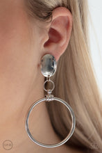 Load image into Gallery viewer, PAPARAZZI JUMPING THROUGH HOOPS CLIP-ON - SILVER Paparazzi
