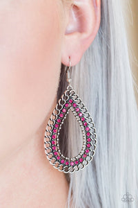 Mechanical Marvel - Pink Earrings Paparazzi