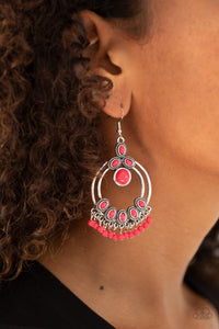 Palm Breeze - Pink Earrings Paparazzi