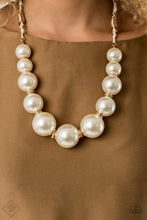 Load image into Gallery viewer, PEARLY PROSPERITY - GOLD RINGS WHITE PEARL NECKLACE - PAPARAZZI - FASHION FIX EXCLUSIVE OCTOBER 2020
