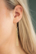 Load image into Gallery viewer, PULL SOME HEART-STRINGS - PAPARAZZI - GOLD HEART WHITE RHINESTONE PENDANT NECKLACE
