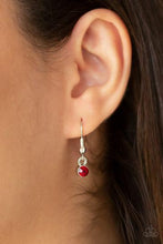 Load image into Gallery viewer, SHEER THING! - RED RHINESTONE SILVER WIRE NECKLACE Paparazzi

