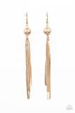 SLEEK-ING REVENGE - GOLD Tassel Earring Paparazzi