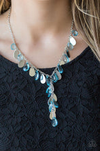 Load image into Gallery viewer, SAILBOAT SUNSETS - BLUE CRYSTAL-LIKE TEARDROP TASSLE NECKLACE Paparazzi
