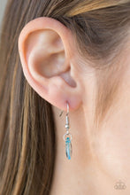 Load image into Gallery viewer, SAILBOAT SUNSETS - BLUE CRYSTAL-LIKE TEARDROP TASSLE NECKLACE Paparazzi
