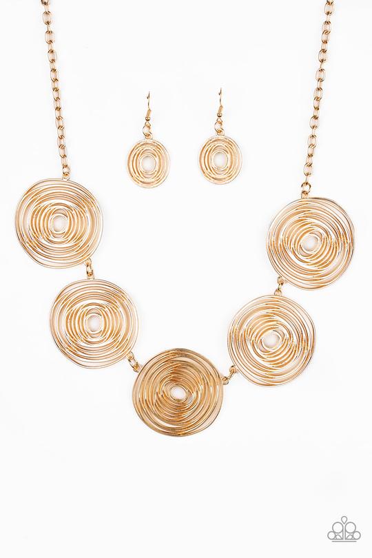 SOL-MATES -GOLD DISC NECKLACE Paparazzi