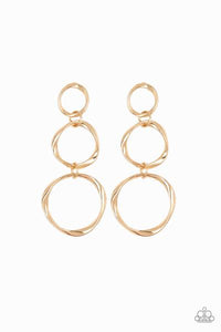 Three Ring Radiance - gold - Paparazzi earrings