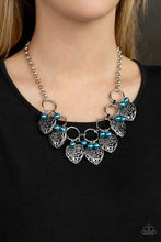 Load image into Gallery viewer, VERY VALENTINE - BLUE PEARL SILVER HEART NECKLACE - PAPARAZZI
