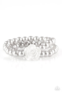 Posh and Posy - Silver Floral Bracelet Paparazzi