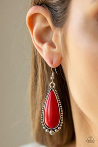 Desert Quench - Red Stone Earring Paparazzi