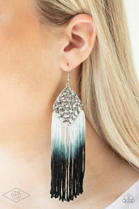 Paparazzi Earring ~ Dip In - Black Tassel Earring Paparazzi