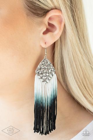 Paparazzi Earring ~ Dip In - Black Tassel Earring Paparazzi