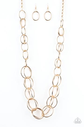 Elegantly Ensnared - Gold Necklace Paparazzi