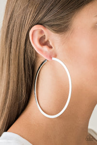 Size Them Up - Silver Hoop Earring Paparazzi