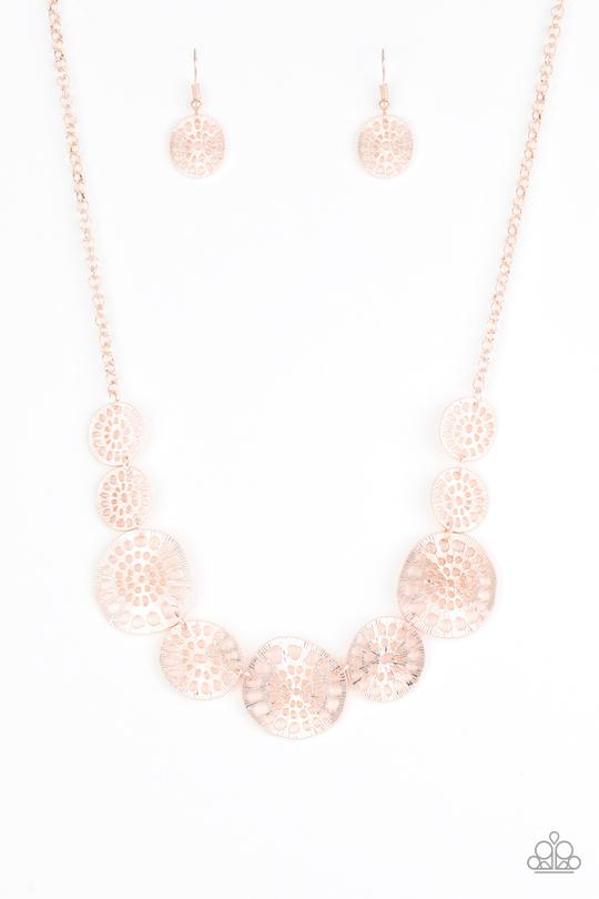 YOUR OWN FREE WHEEL - ROSE GOLD DISC NECKLACE - PAPARAZZI