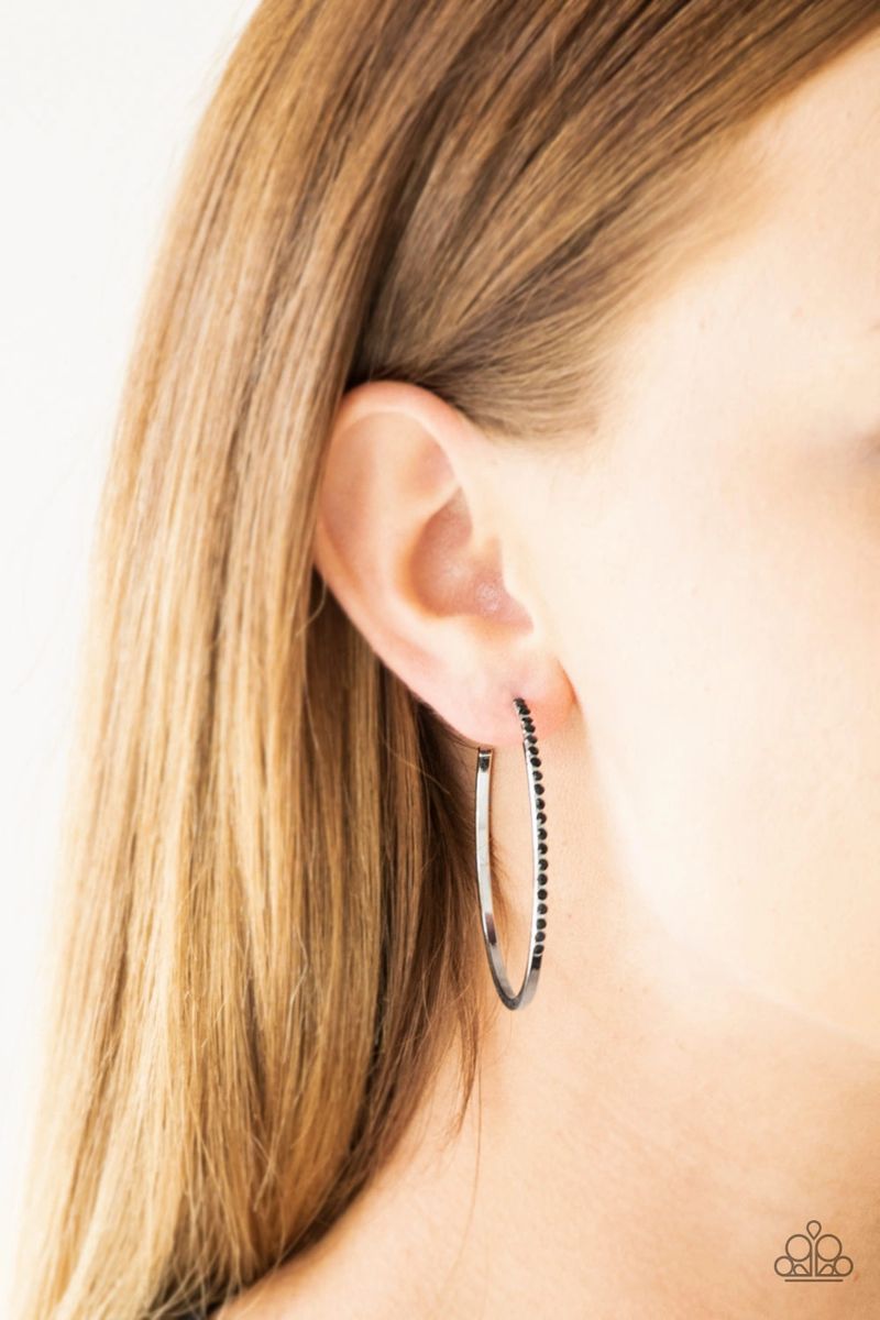 Chic Classic - Black - Paparazzi Hoop Earrings