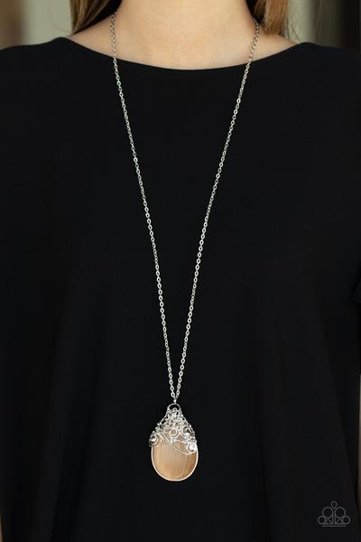 Tangled Gardens - Orange Moonstone Paparazzi Necklace